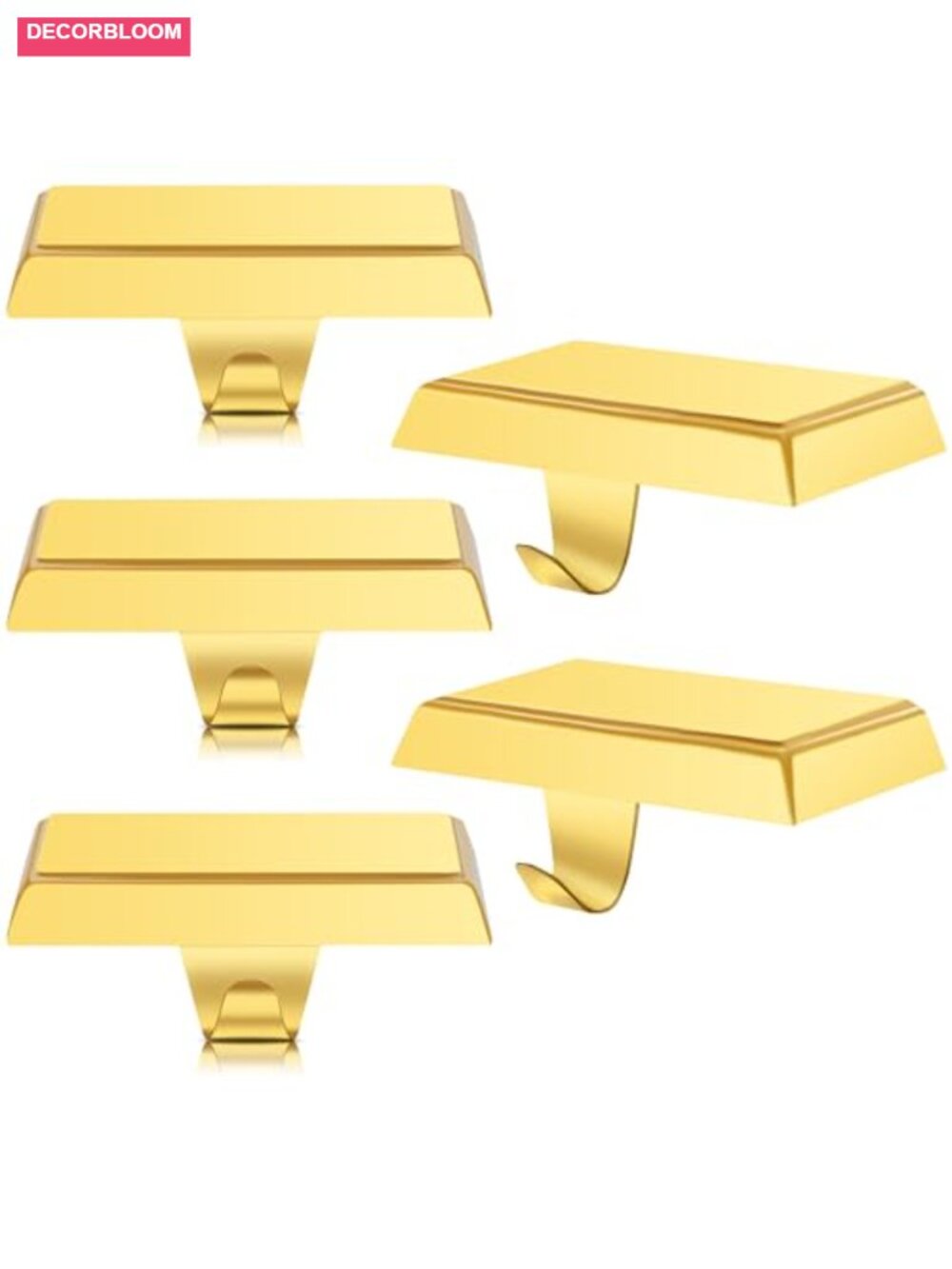 6 Pc Christmas Metal Stocking Holders with Non-Slip Pads for Mantle Fireplace